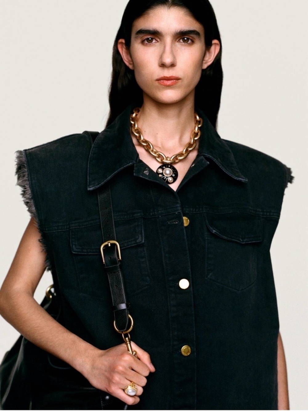Willy Chavarria x Zara Black Sleeveless Denim Dress M NWT